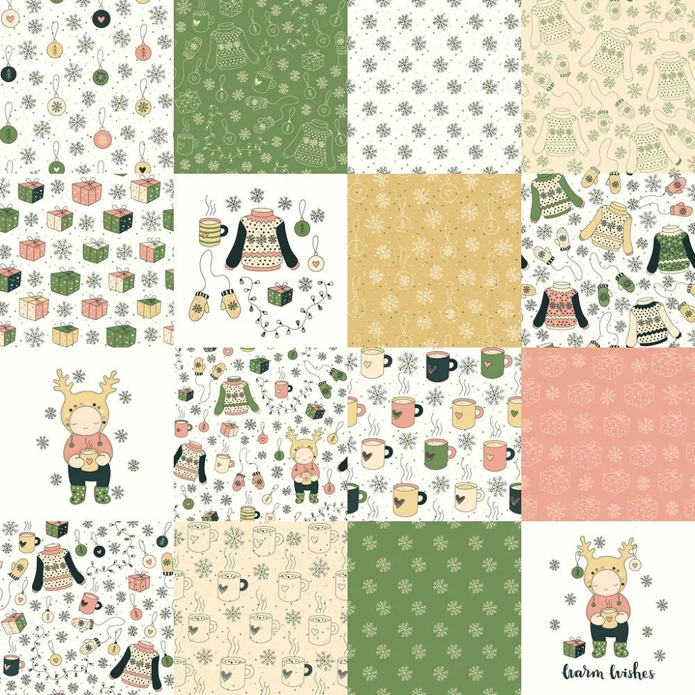 Cozy Winter Time Patchwork Fabric