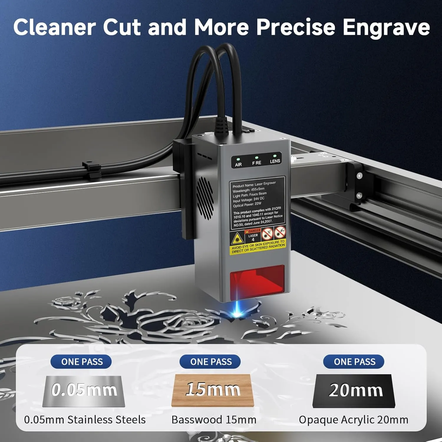Creality Falcon2 Pro 22W Laser Engraver, Enclosed Laser Cutter with Air Assist, HD Camera Positioning, Auto Fan, Class 1 Safety Laser Engravering Machine for Wood and Metal, Acrylic