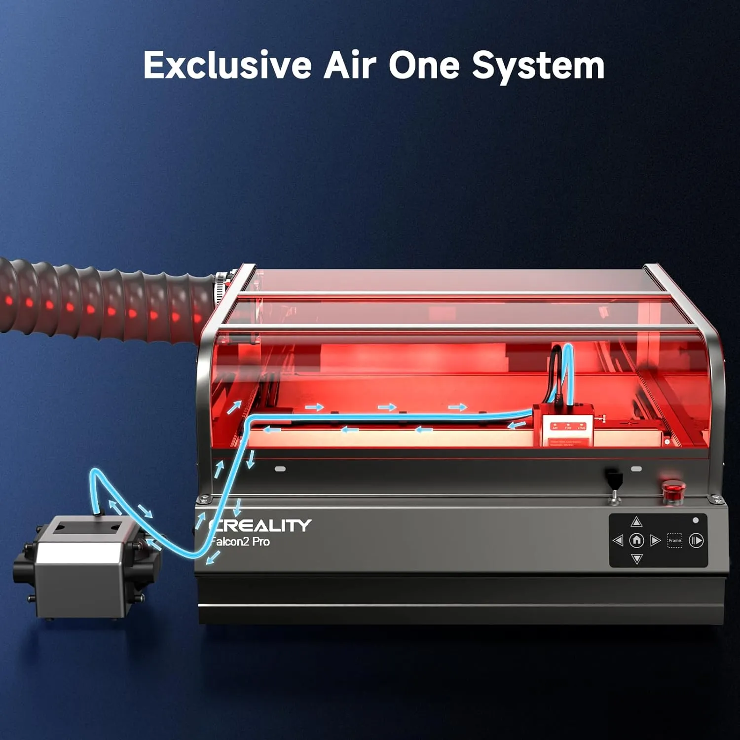 Creality Falcon2 Pro 22W Laser Engraver, Enclosed Laser Cutter with Air Assist, HD Camera Positioning, Auto Fan, Class 1 Safety Laser Engravering Machine for Wood and Metal, Acrylic