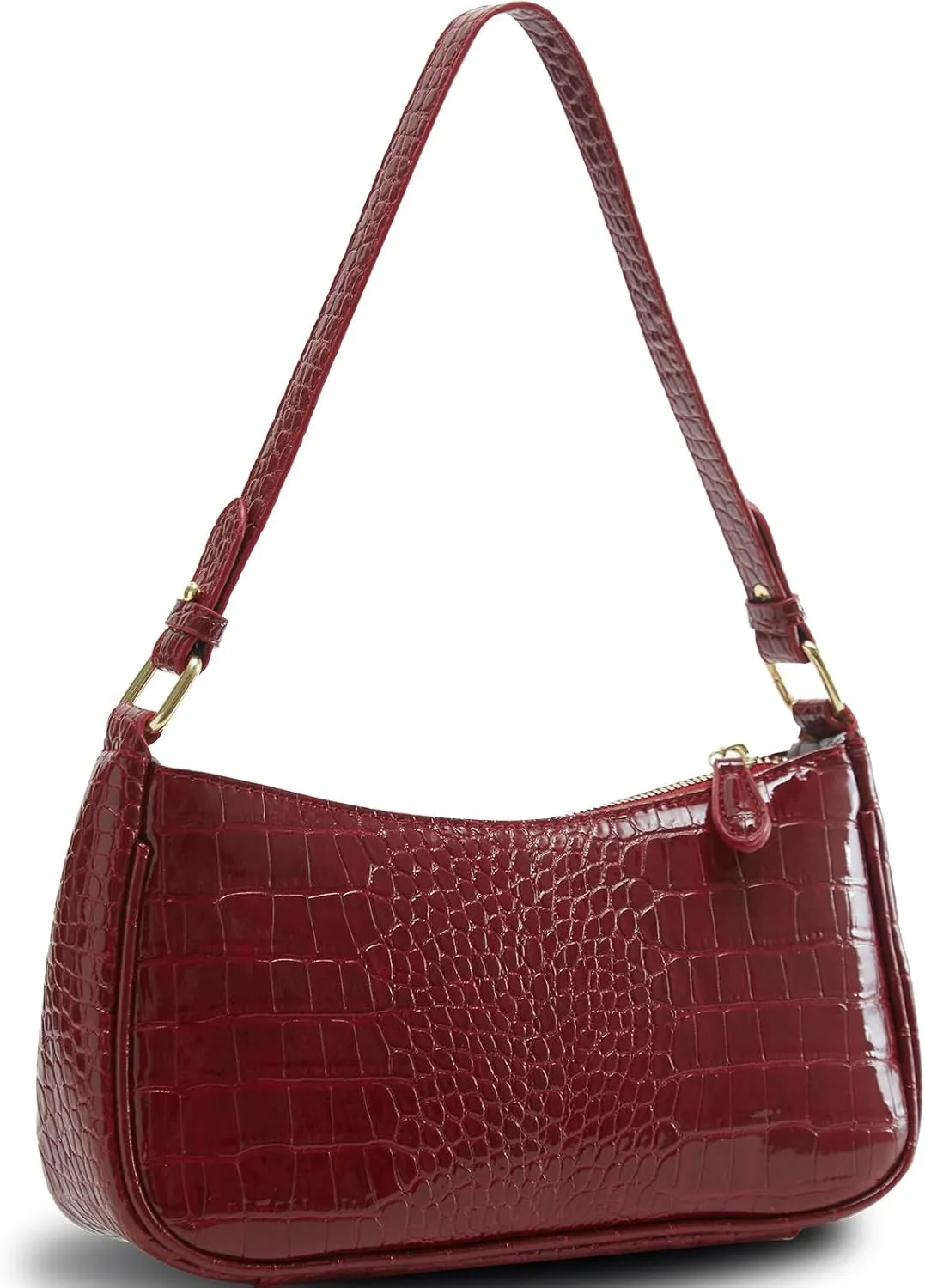 Crescent Shoulder Bag for Women Trendy Tote Handbag Purse Vegan Leather Clutch Handbag with 2 Removable Straps