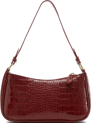 Crescent Shoulder Bag for Women Trendy Tote Handbag Purse Vegan Leather Clutch Handbag with 2 Removable Straps