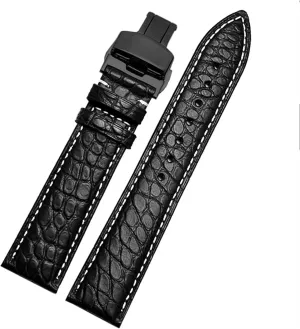 Crocodile leather watchband for any brand wristband 16 17 18 19mm straps with folding clasp