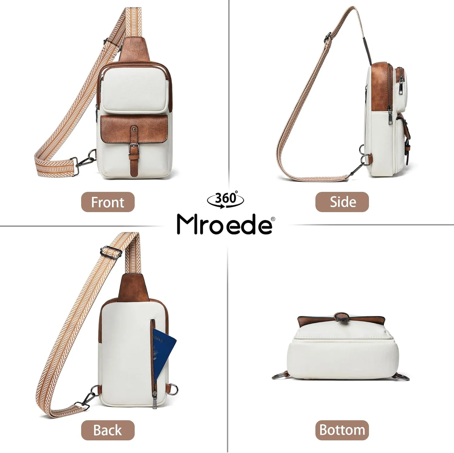 Crossbody Bags for Women Men Sling Bag 5 Pockets Fanny Pack Sling Backpack Chest Daypack Travel Purse Anti Theft