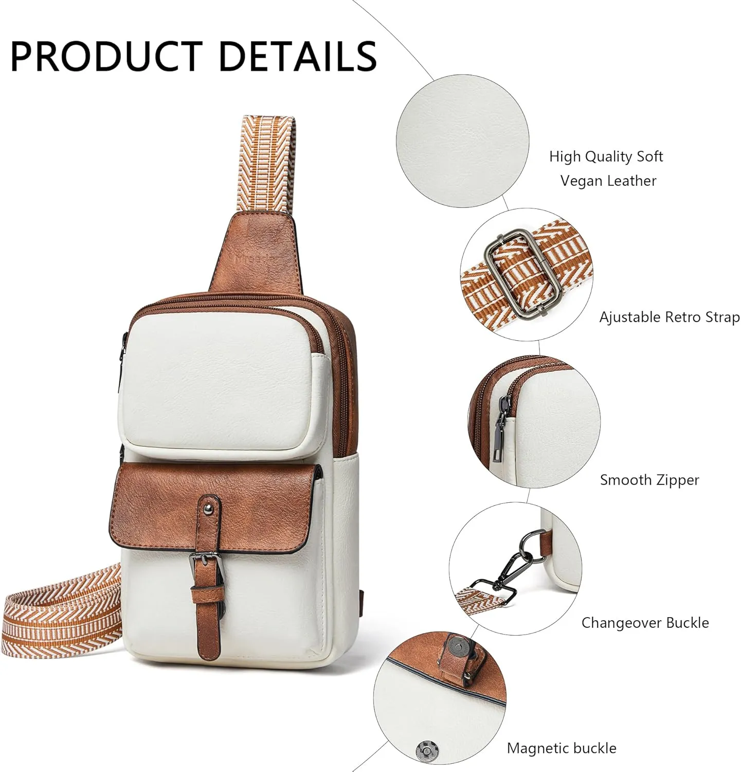 Crossbody Bags for Women Men Sling Bag 5 Pockets Fanny Pack Sling Backpack Chest Daypack Travel Purse Anti Theft