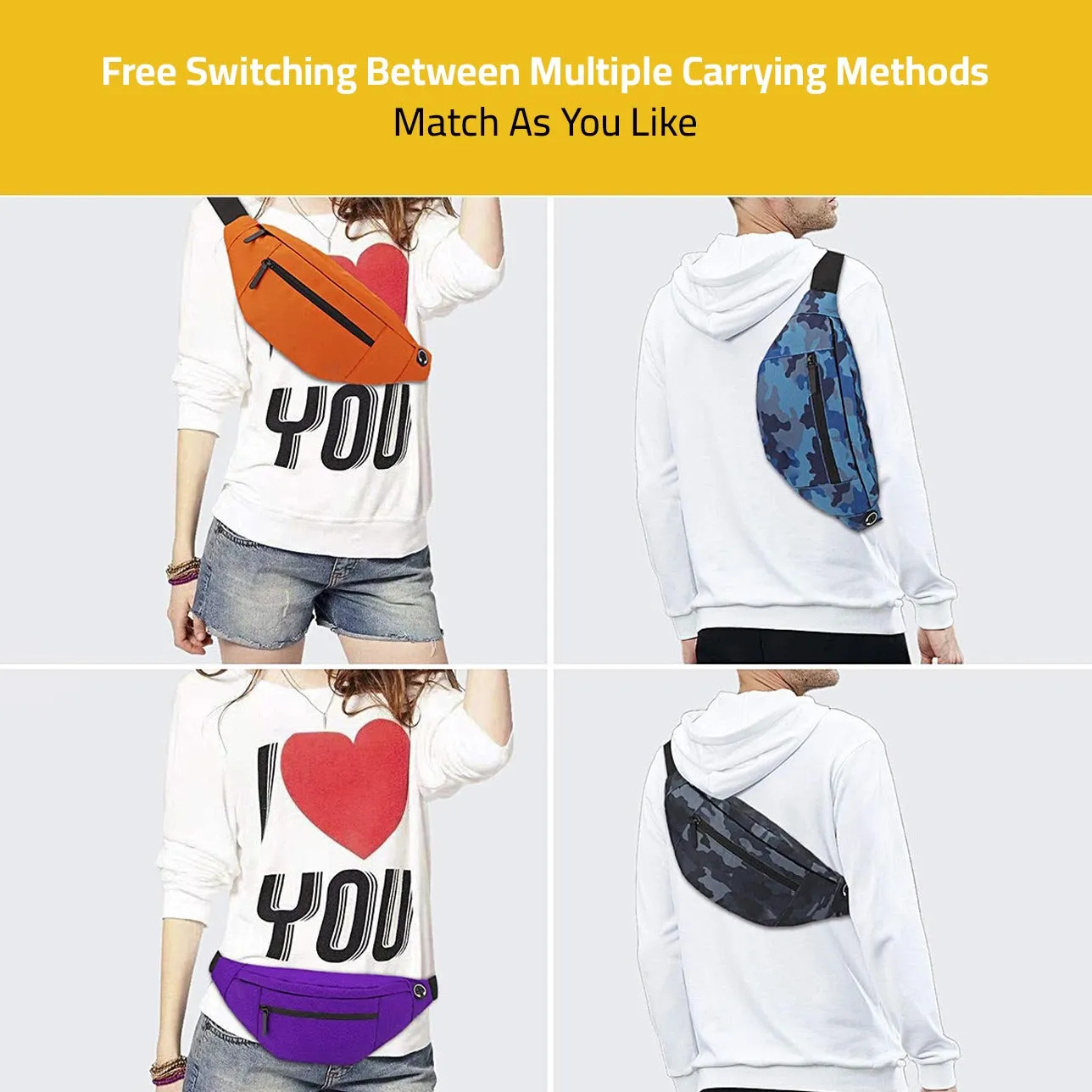 Crossbody Fanny Pack Bag, Unisex Waist Bag, Fashion Travel  Sports Chest Bag
