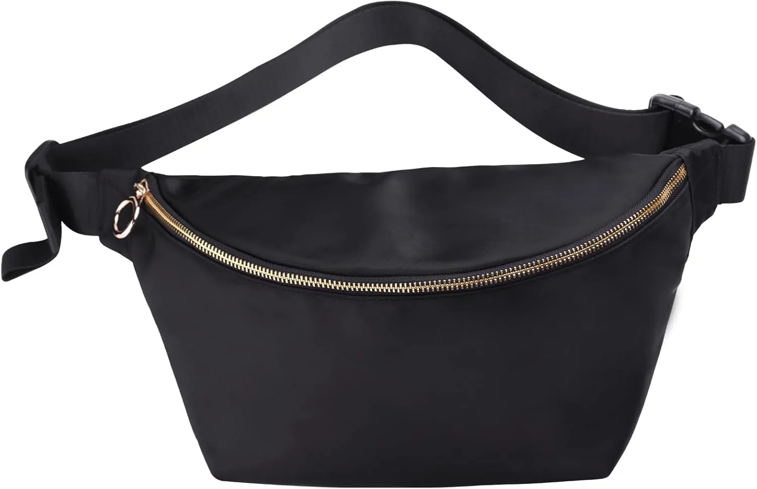 Crossbody Fanny Pack Belt Bag for Women Men Large Capacity Light Weight Fashion Shoulder Sling Chest Bag with Adjustable Strap (black)