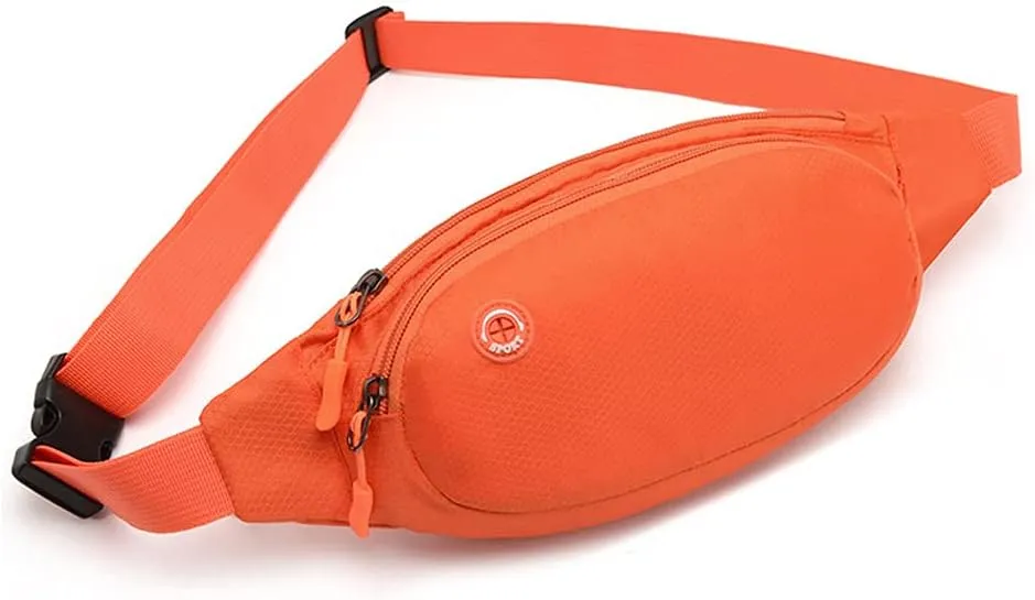Crossbody Fanny Pack for Women and Men Waist Pack Waterproof Hip Money Belt Bag for Travel, Walking, Hiking, Hunting and Running (ORANGE)