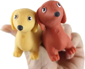 Curious Minds Busy Bags 2 Stretchy Weiner Dog Crushed Bead Sand Filled - Doggy Lover Sensory Fidget Toy Weighted (Random Colors)
