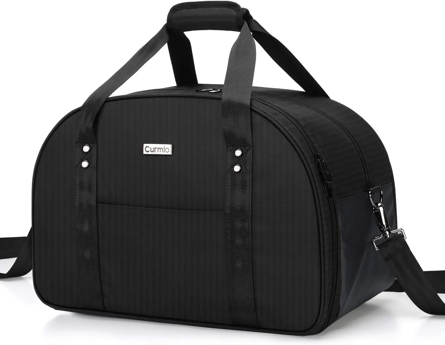 CURMIO Bartender Kit Travel Carrying Bag with Padded Compartment for Wine and Bar Tools Set, Bartender Shoulder Tote Bag for Home Indoor Outdoor Patio Party, Black, BAG ONLY, Patent Pending