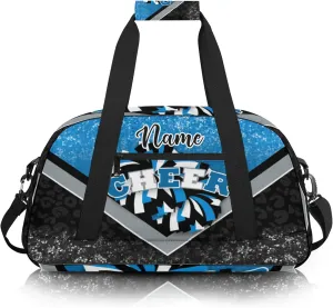 Custom Cheer Duffel Bag for Women, Personalized Cheer Bag for Cheerleader, Duffle Bag with Name, Cheerleading Gym Bag (Blue&Black)