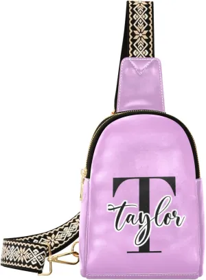 Custom Plum Sling Bag for Women Personalized Leather Crossbody Bags Sling Bags Crossbody Travel Shoulder Purses with Adjustable Strap for Men