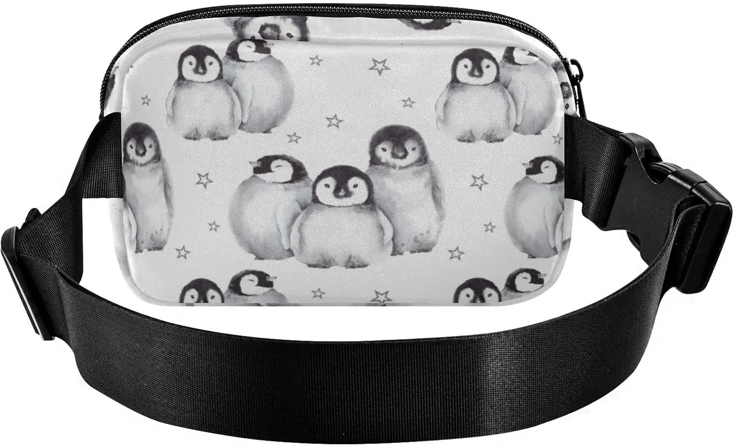 Cute Baby Penguins Fanny Pack for Women Men Crossbody Belt Bag Fashion Waist Packs Purse with Adjustable Strap Bumbags for Outdoors Shopping Traveling