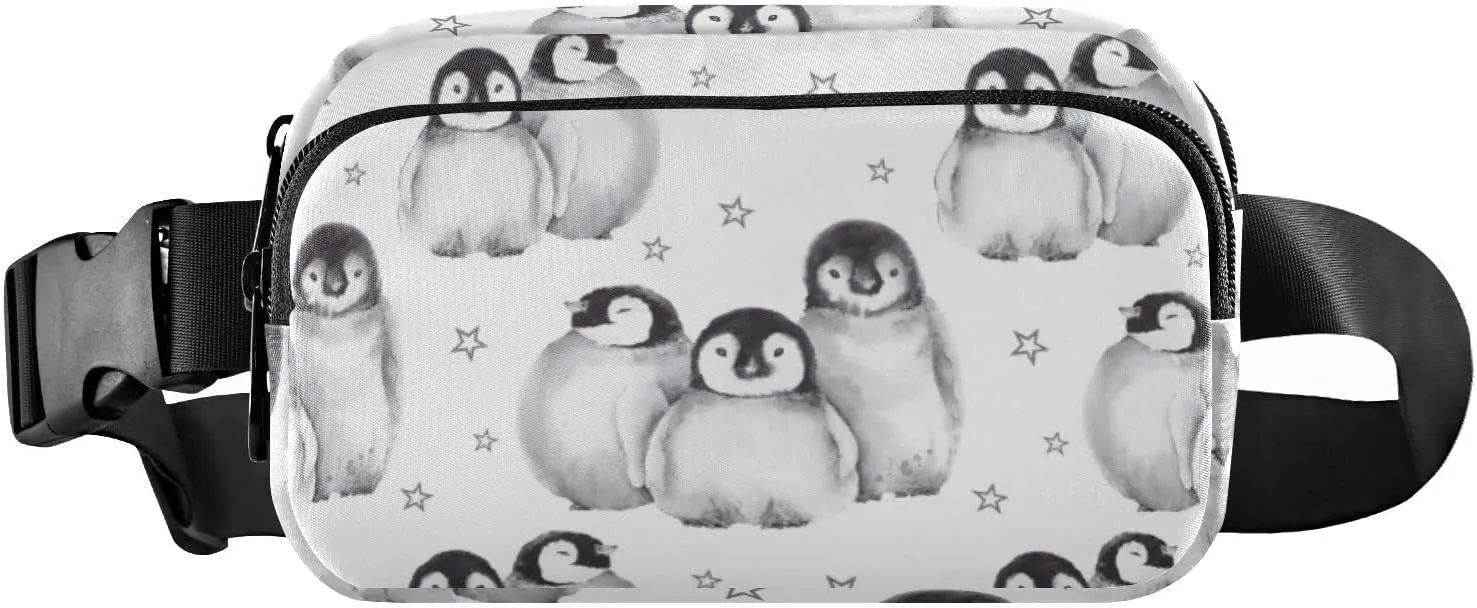 Cute Baby Penguins Fanny Pack for Women Men Crossbody Belt Bag Fashion Waist Packs Purse with Adjustable Strap Bumbags for Outdoors Shopping Traveling