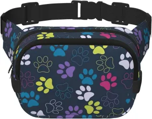 Cute dog paw print Large Fanny Packs for Women Cute Cross Body Waist Bag Fashionable Fanny Pack