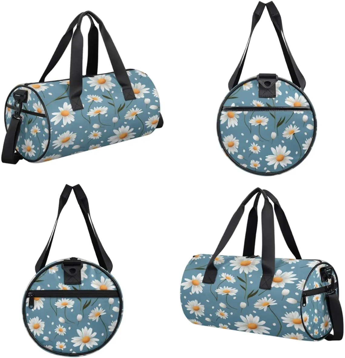 Daisy Delight Sports Duffel Bag with Shoulder Strap, Large Capacity Gym Bag with Shoe Compartment, Water Resistant Travel Duffle Bag for Men Women Travel, Sports (17.6x9x9 Inch)