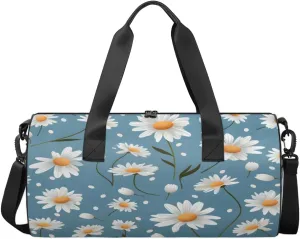 Daisy Delight Sports Duffel Bag with Shoulder Strap, Large Capacity Gym Bag with Shoe Compartment, Water Resistant Travel Duffle Bag for Men Women Travel, Sports (17.6x9x9 Inch)