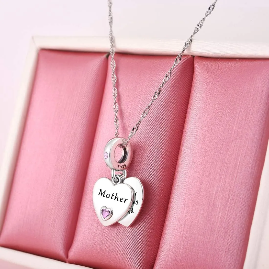 DALARAN 925 Sterling Silver Charms Mother Daughter Sister Dangle Bead for Charm Bracelet Necklace