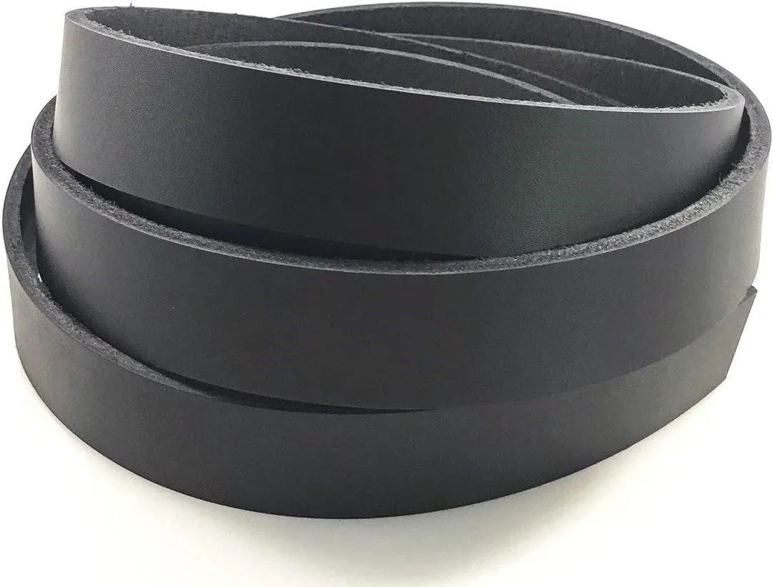 Dangerous Threads Black Latigo Leather Strip 1" x 72" Belt Blank