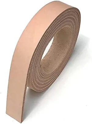 Dangerous Threads Natural Veg Tan 8/9 Ounce Leather Belt Blank, Extra Long Strip 1" x 60"