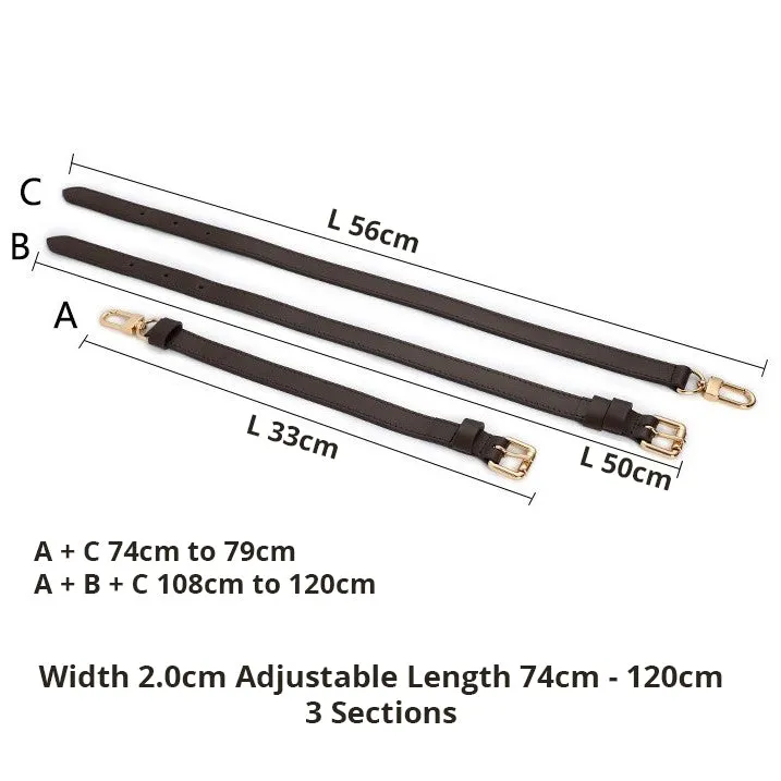 Dark Brown Replacement Leather Bag Straps