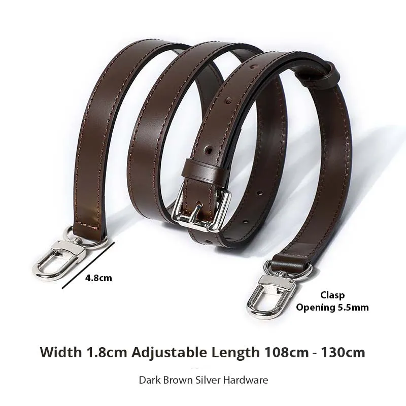 Dark Brown Replacement Leather Bag Straps