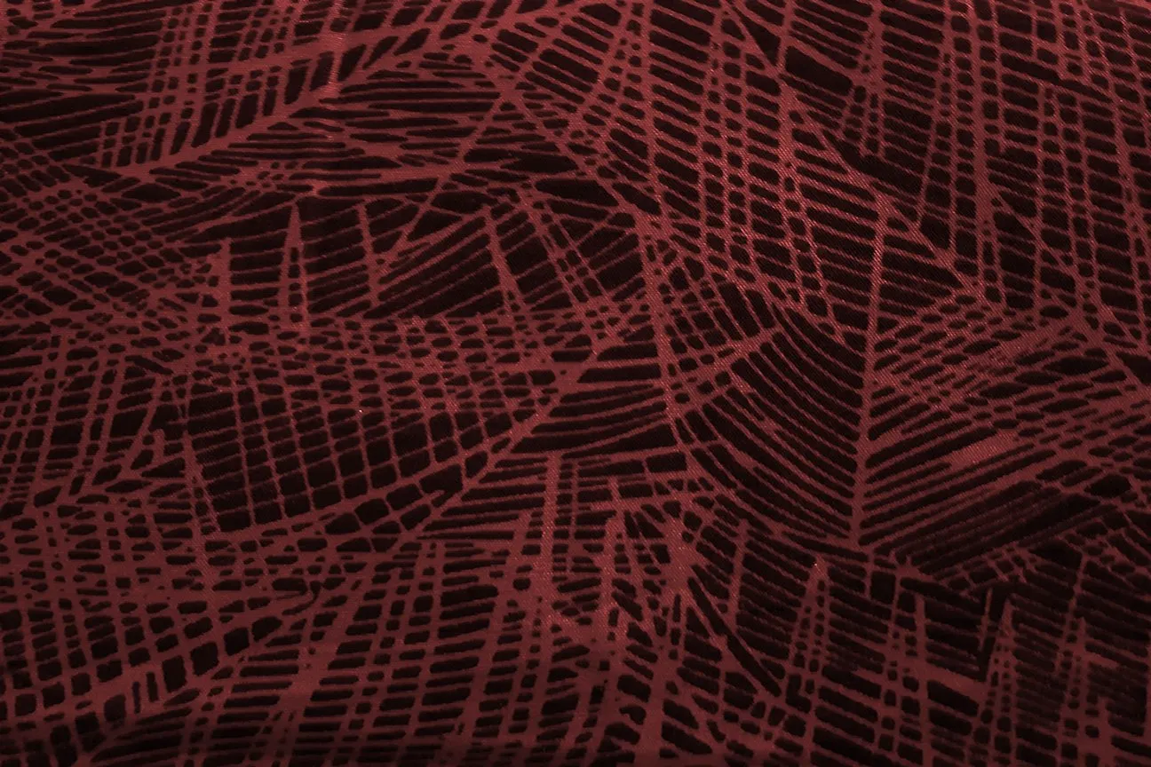 Dark Cherry Spider Vine Abstract Patchwork / Craft Fabric