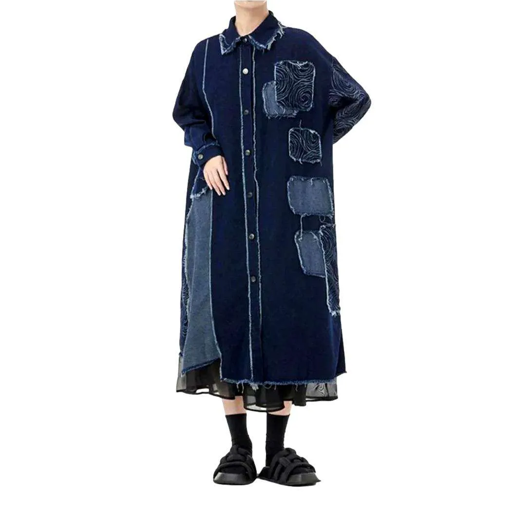Dark patchwork denim dress