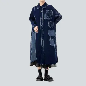 Dark patchwork denim dress
