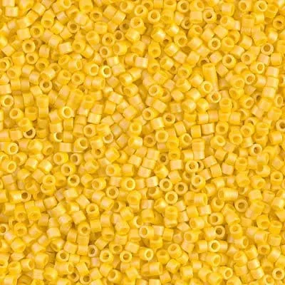 DB 1592, Matte Opaque Canary Yellow AB - Miyuki Delica Beads - Size 11 - 5 grams - Japanese Cylinder Seed Beads - Wholesale & Retail