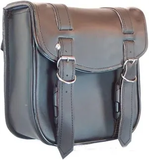 DEALER Quality Black On Black Synthetic Leather Motorcycle Biker Sissy Bar Tool Travel Bag With Quick Release Clip Buckles - 3 Layer Built To Last With Heavy Stitching And Durable Straps - Felt Lined