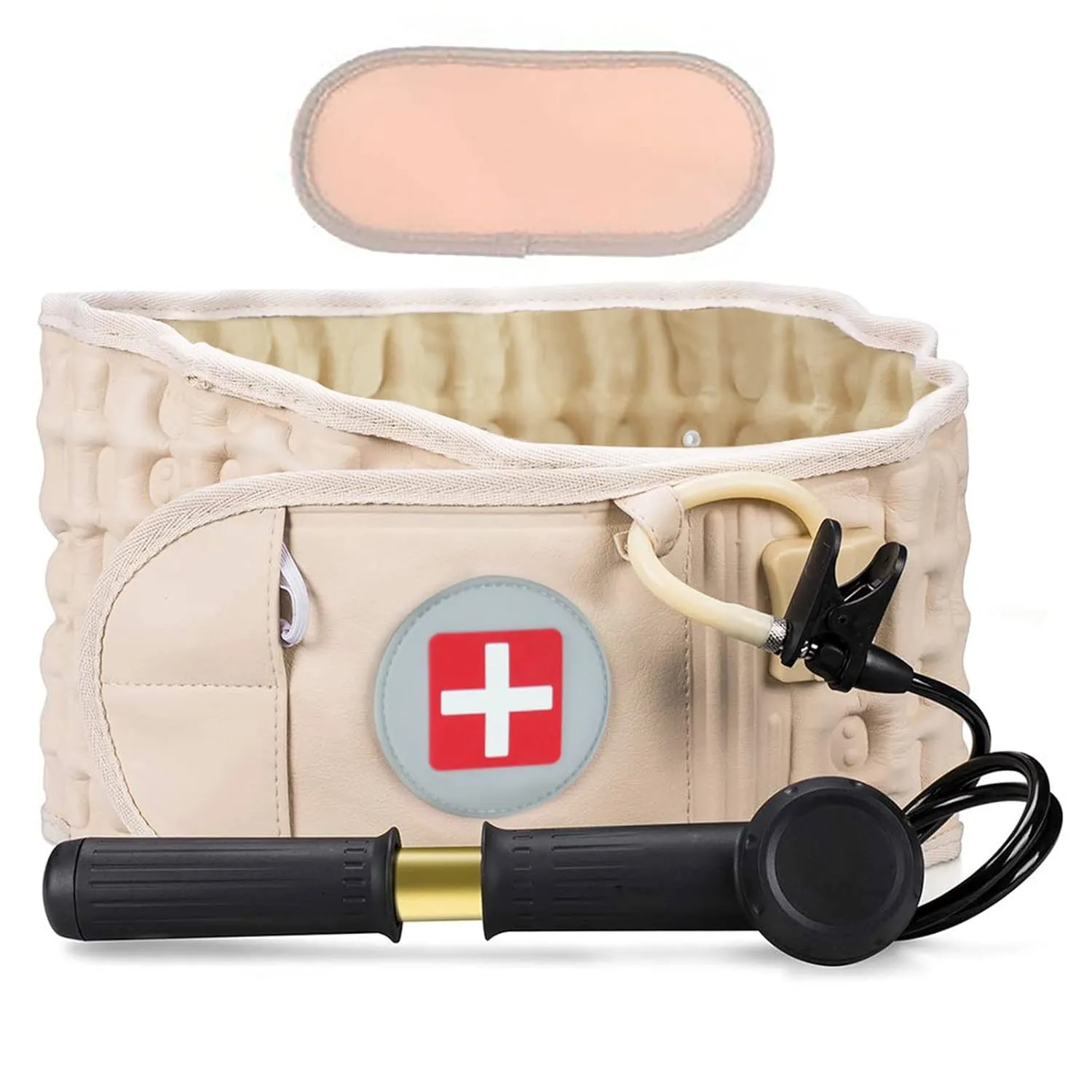 Decompression Back Belt Inflatable Lower Back Brace for Lower Back Pain Relief Lumbar Traction Device with Hand Pump, One Size Fits 29-49 Waist