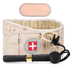 Decompression Back Belt Inflatable Lower Back Brace for Lower Back Pain Relief Lumbar Traction Device with Hand Pump, One Size Fits 29-49 Waist