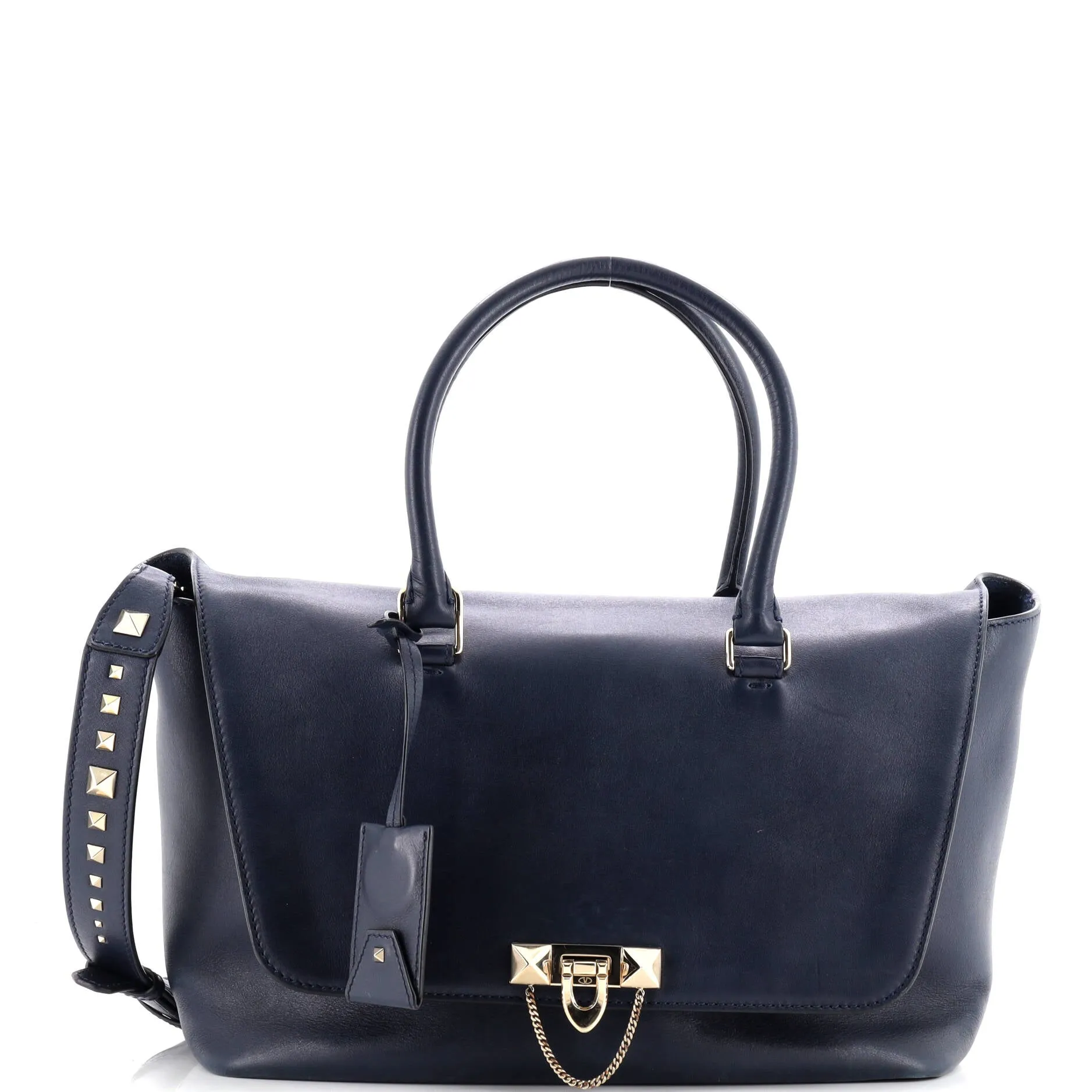 Demilune Flap Satchel Leather Medium