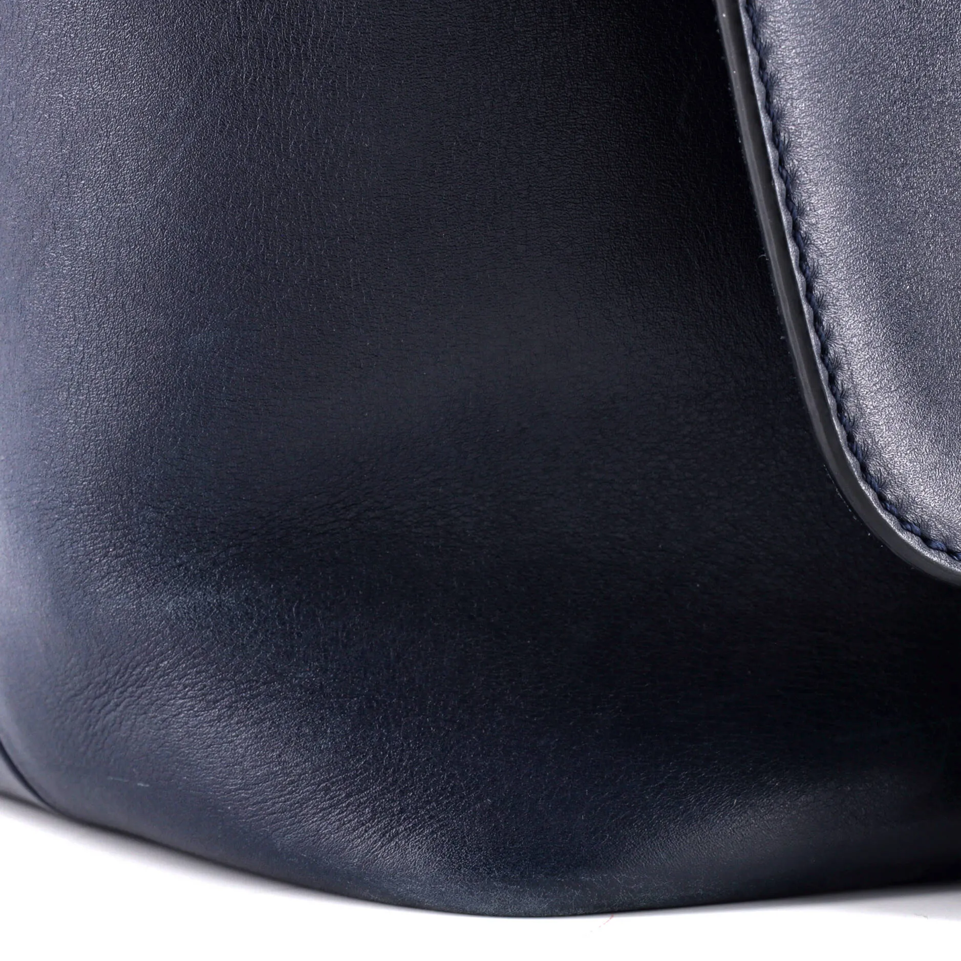 Demilune Flap Satchel Leather Medium