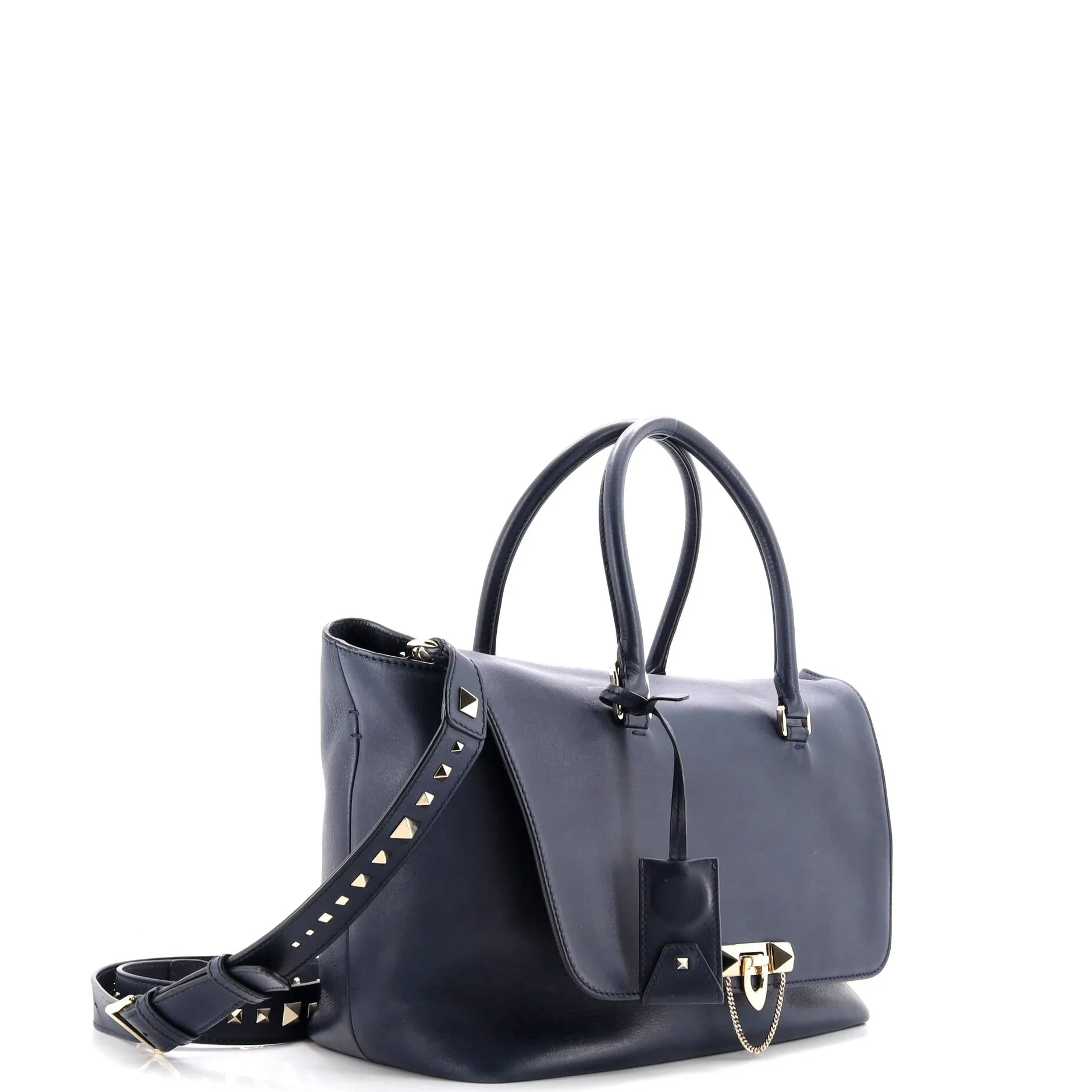 Demilune Flap Satchel Leather Medium