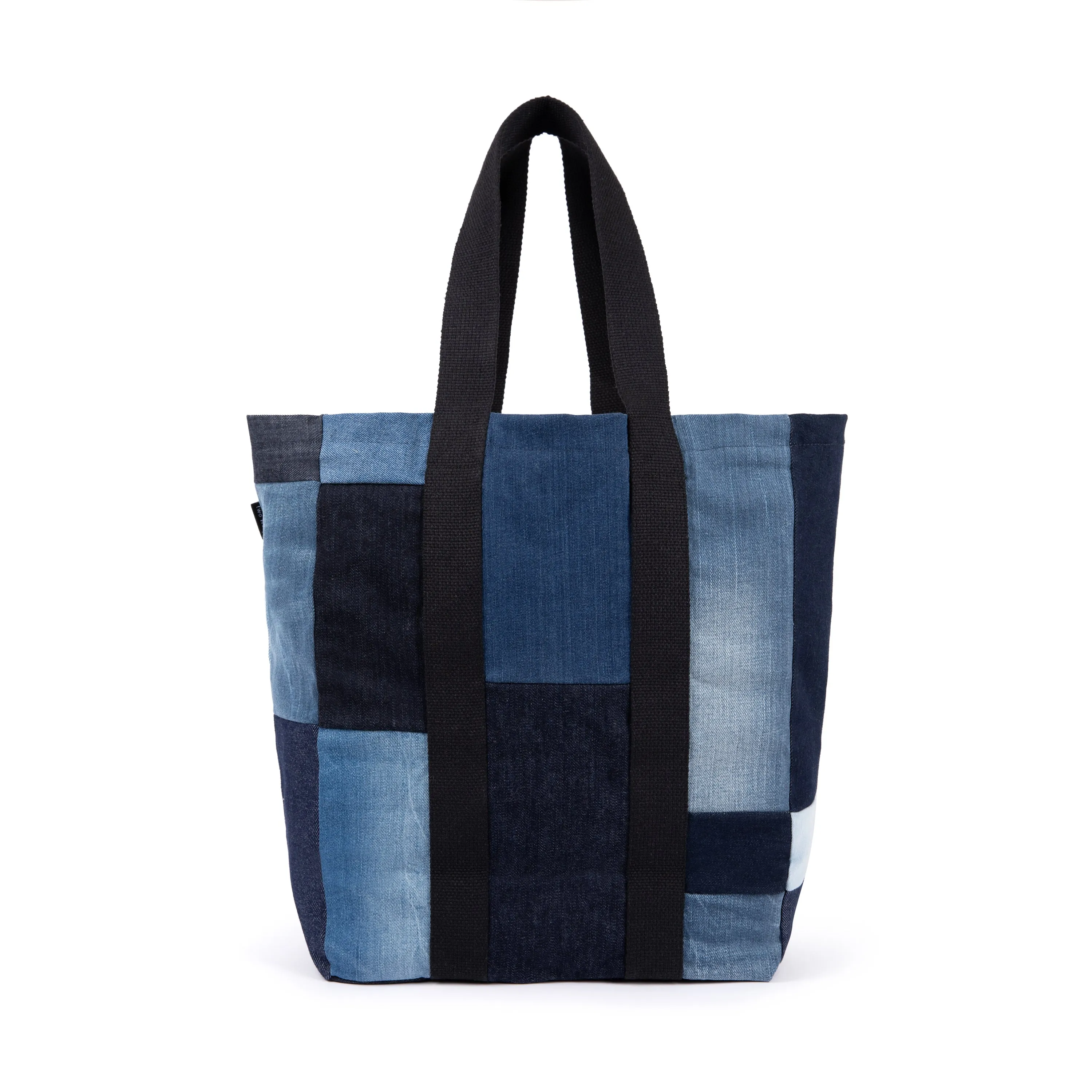 Denim Shopper Tote Bag- Patchwork