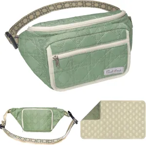 Diaper Fanny Bag With Changing Pad, YKK Zippers,Wipes Pocket,Unisex,Stylish,for Excursions Short Quickly Day Out