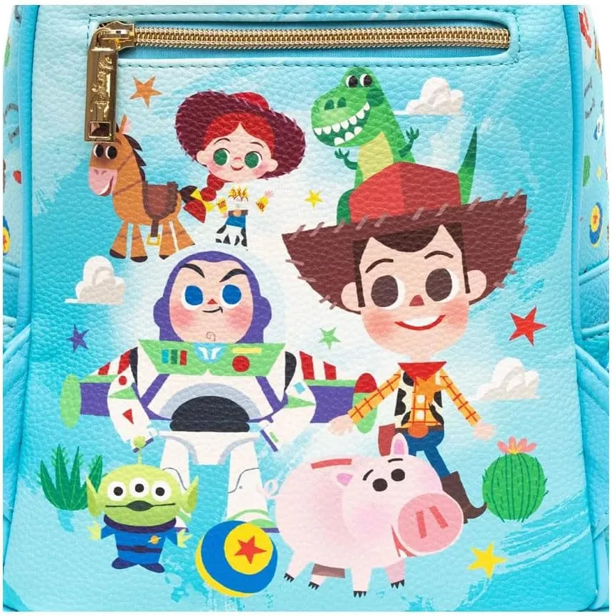 Disney Backpack Personalized Toy Story Officially Licensed 11 Inch Vegan Leather Double Strap Shoulder Bag with Custom Name