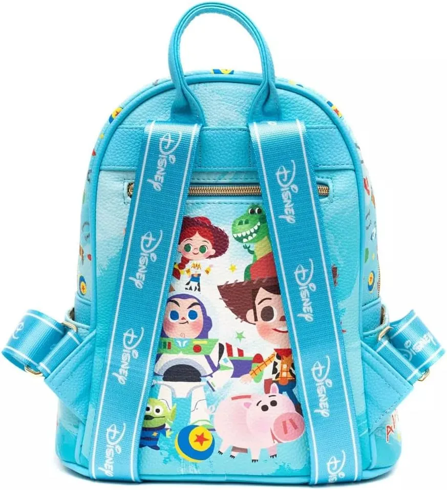 Disney Backpack Personalized Toy Story Officially Licensed 11 Inch Vegan Leather Double Strap Shoulder Bag with Custom Name