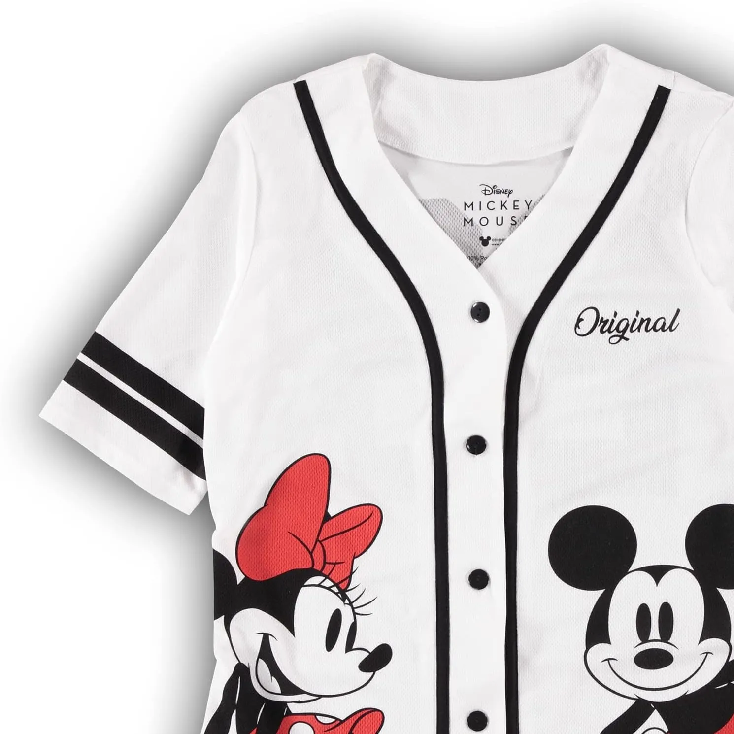 Disney Ladies Mickey Mouse Fashion Shirt - Mickey & Minnie Mouse Baseball Jersey Mickey Mouse Button Down Baseball Jersey