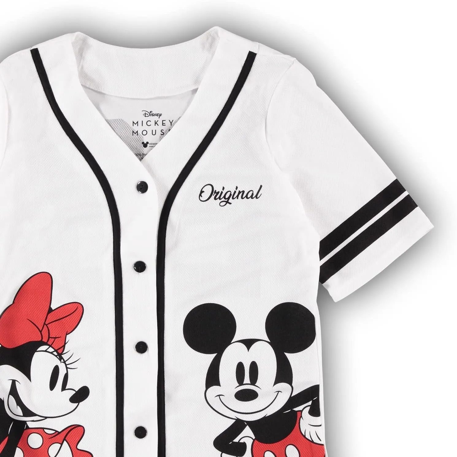Disney Ladies Mickey Mouse Fashion Shirt - Mickey & Minnie Mouse Baseball Jersey Mickey Mouse Button Down Baseball Jersey