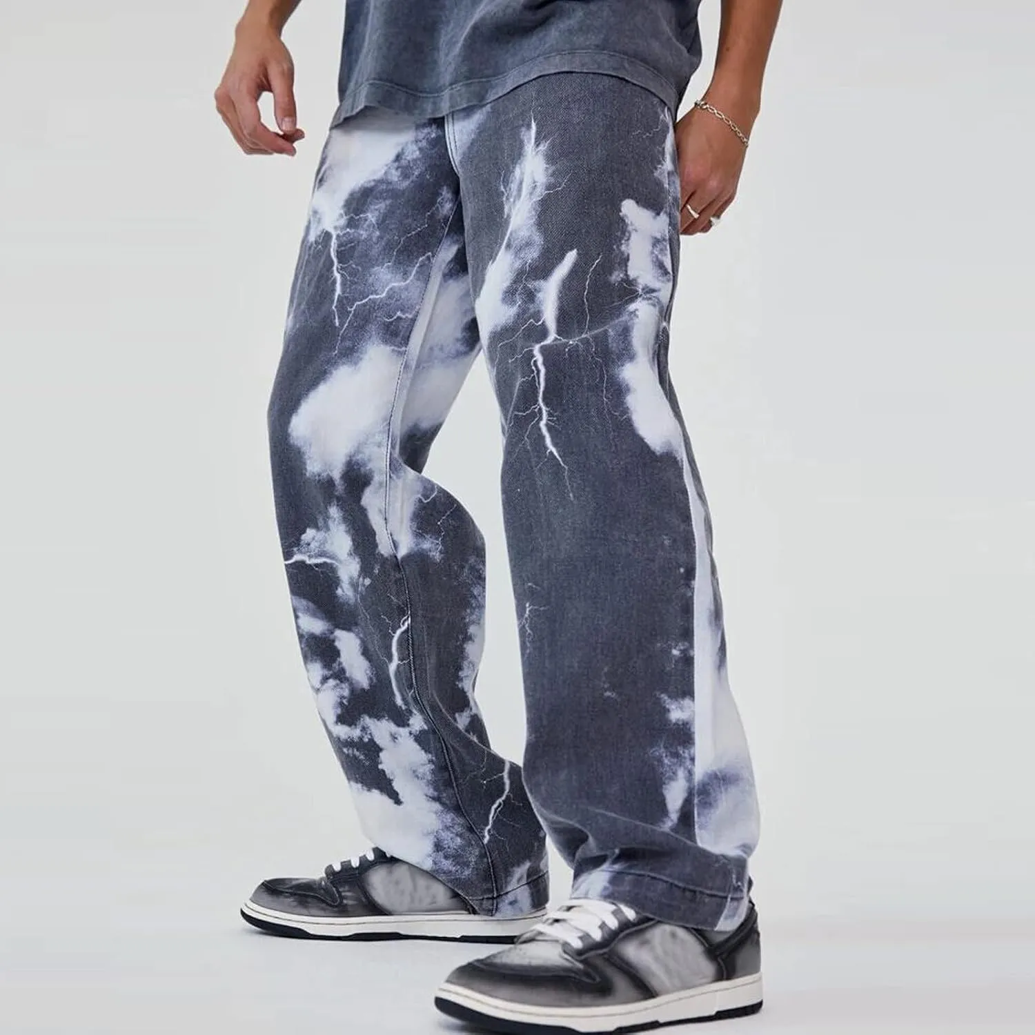 DIYAGO Baggy Jeans Mens Straight Wide Leg Casual Teen Vintage Streetwear Hip Hop Trendy Denim Pant Designer Long Trouser