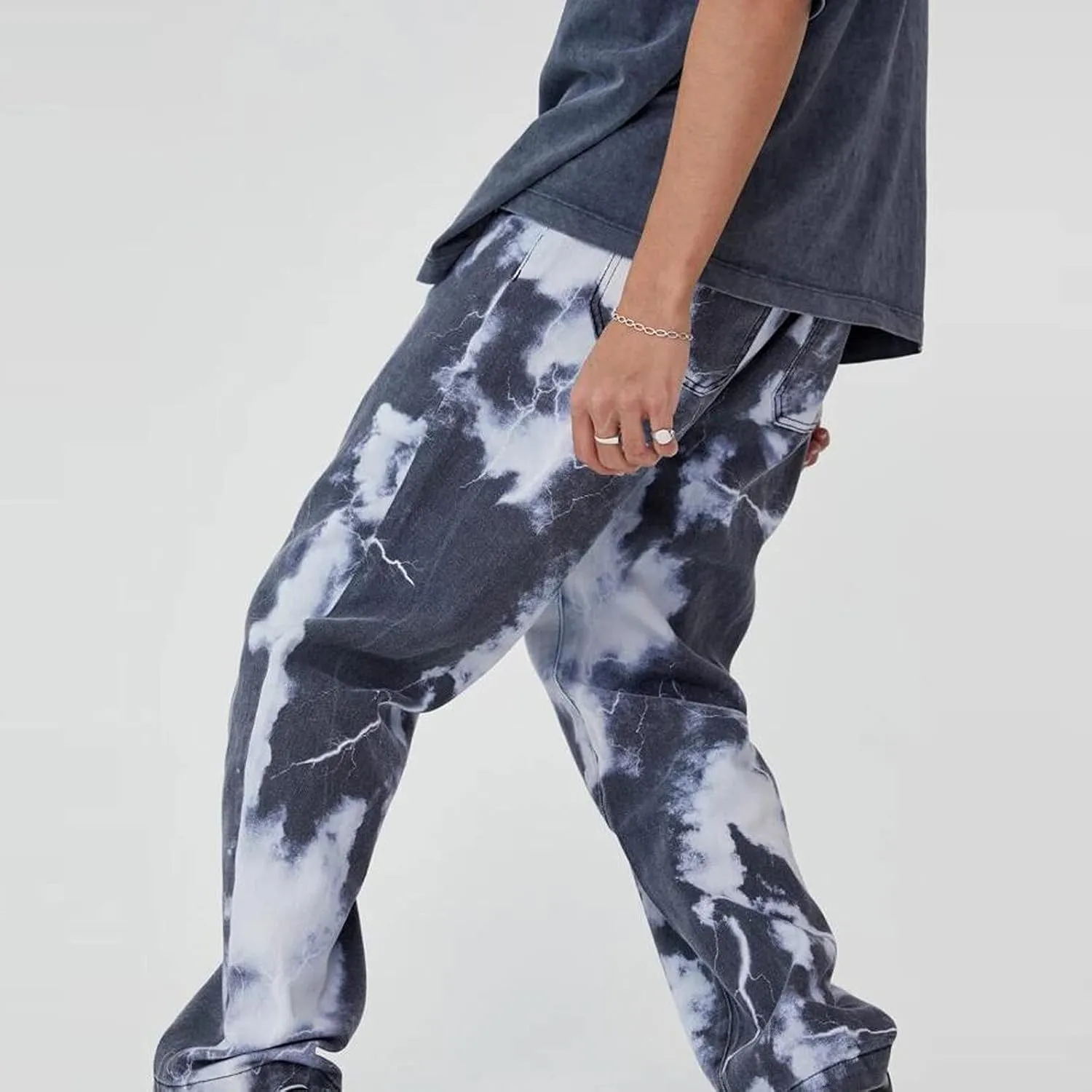 DIYAGO Baggy Jeans Mens Straight Wide Leg Casual Teen Vintage Streetwear Hip Hop Trendy Denim Pant Designer Long Trouser