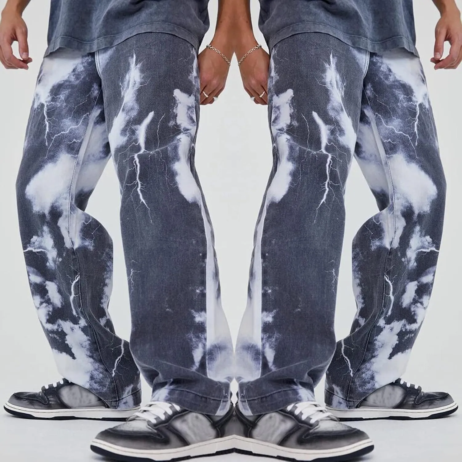 DIYAGO Baggy Jeans Mens Straight Wide Leg Casual Teen Vintage Streetwear Hip Hop Trendy Denim Pant Designer Long Trouser