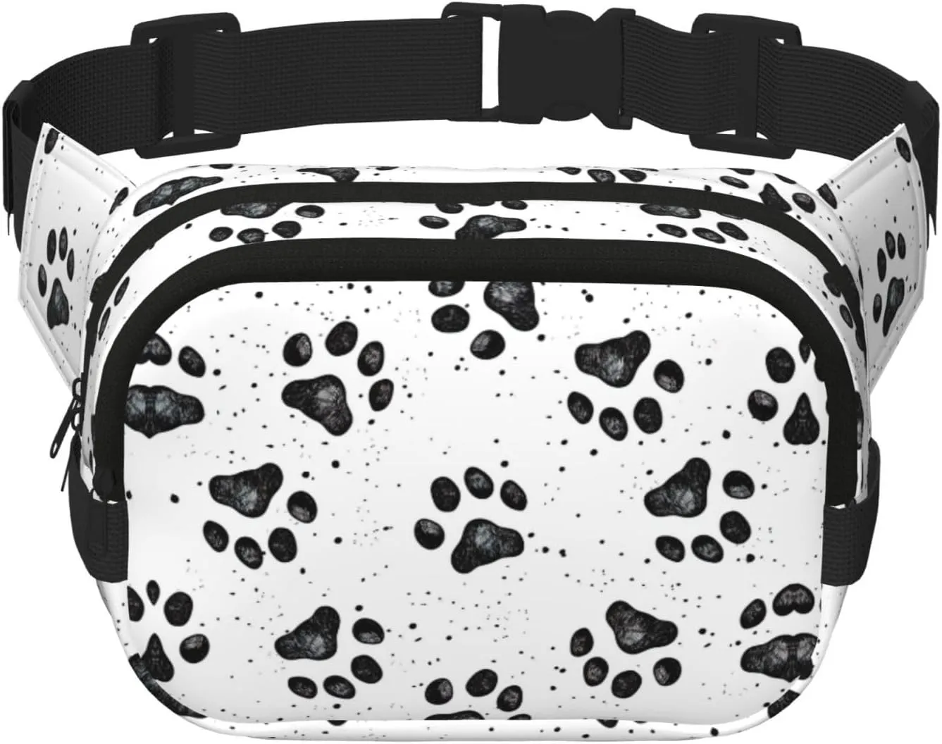 Dog Paw Pattern print Large Fanny Packs for Women Cute Cross Body Waist Bag Fashionable Fanny Pack