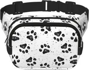 Dog Paw Pattern print Large Fanny Packs for Women Cute Cross Body Waist Bag Fashionable Fanny Pack