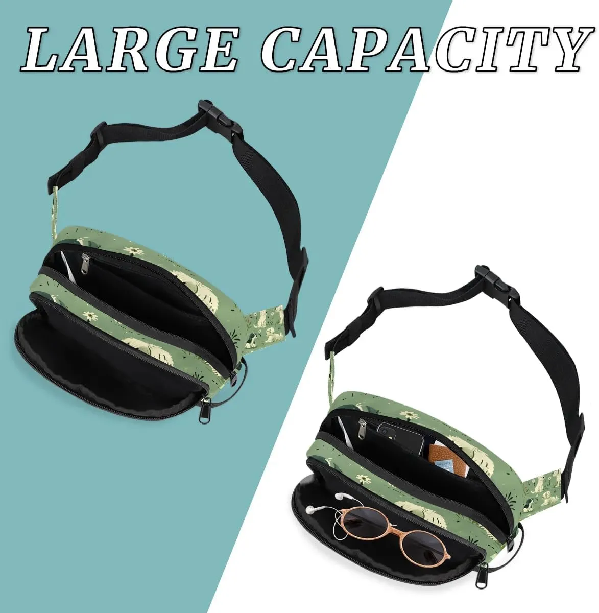 Dogs Lawn Crossbody Bags for Women Trendy Waterproof Fanny Pack with Adjustable Strap Fanny Pack for Travel Shopping Running and Daily Use