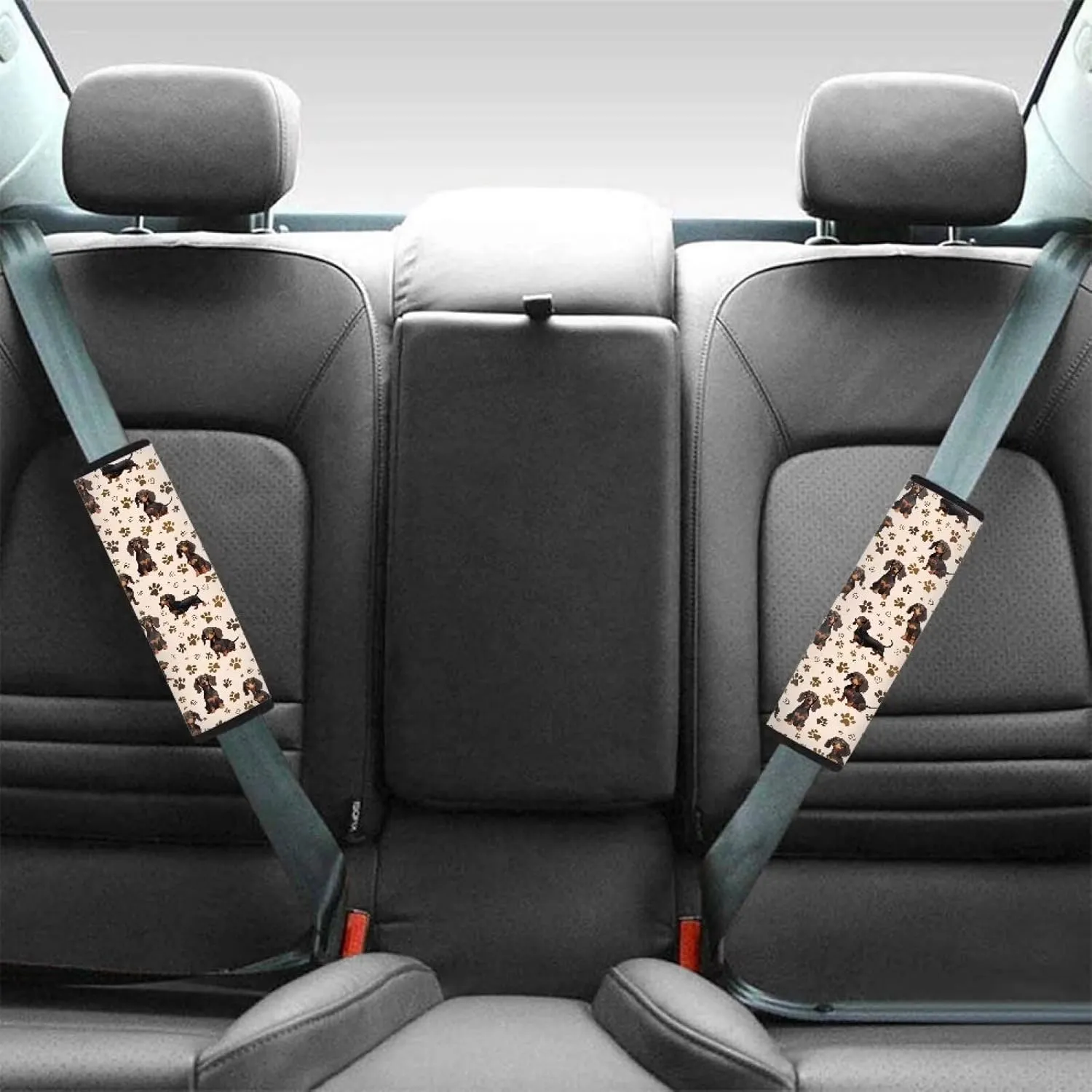 Dolyues Dachshund Paw Car Seatbelt Pads Cute Multifunction Shoulder Strap Selt Belt Covers for Cars/Bags Car Accessories All Season Universal