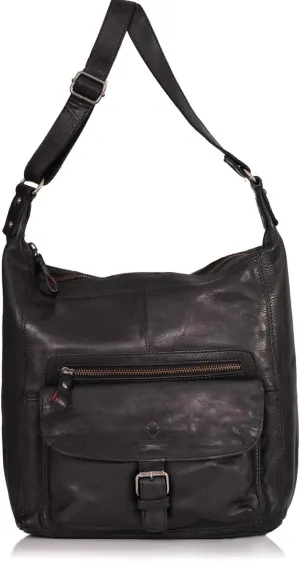 DONBOLSO Handbag Paris I Genuine Leather Ladies Handbag with Multiple Pockets I Vintage Design with Long Straps IShoulder Bag