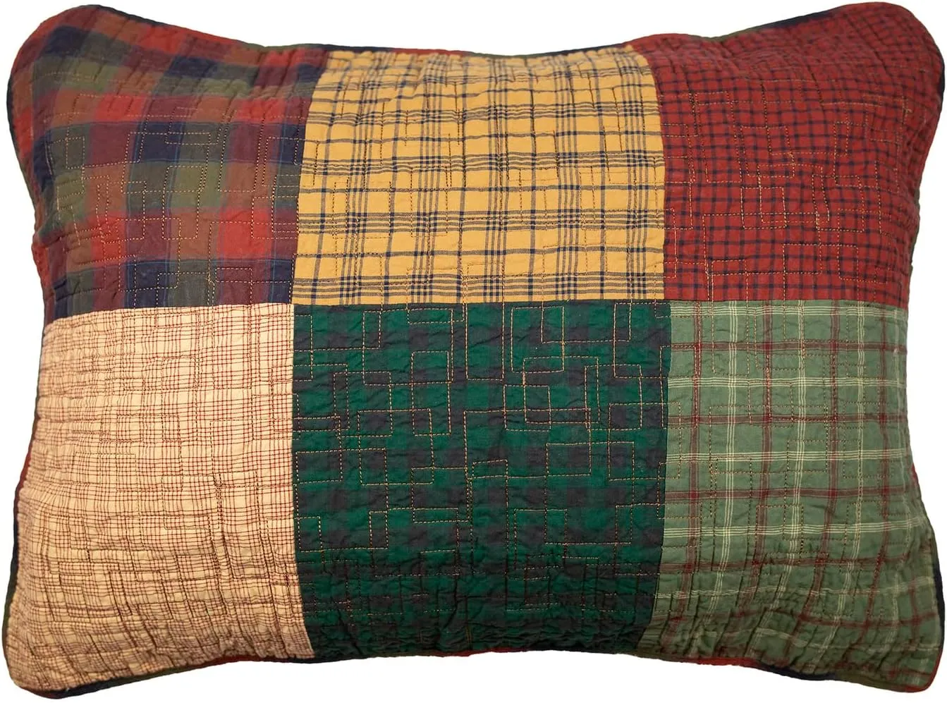 Donna Sharp Campfire Square Quilted Patchwork Cotton King Sham
